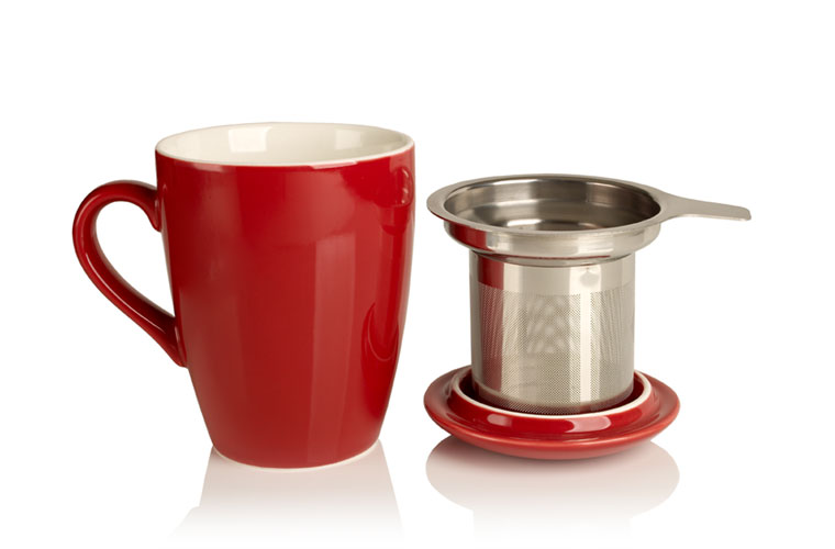 porcelain cup and infuser (barn) porcelain cup and infuser (barn)