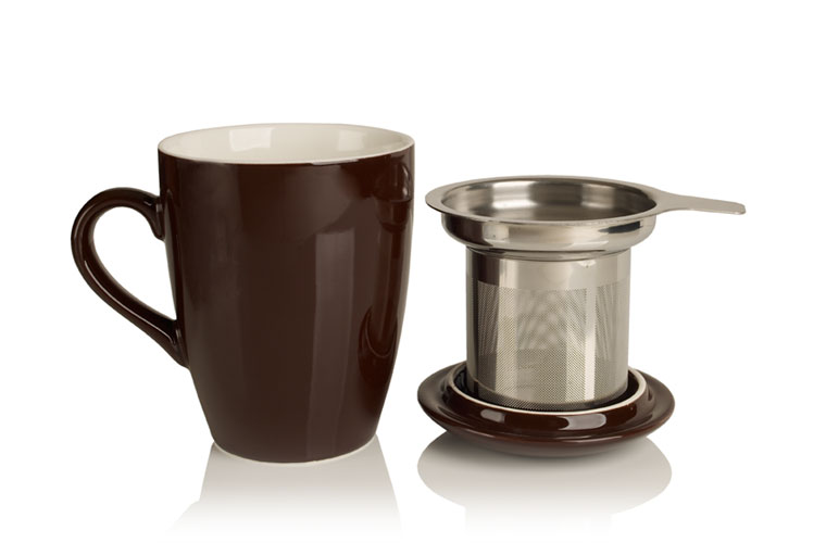 porcelain cup and infuser (chocolate) porcelain cup and infuser (chocolate)