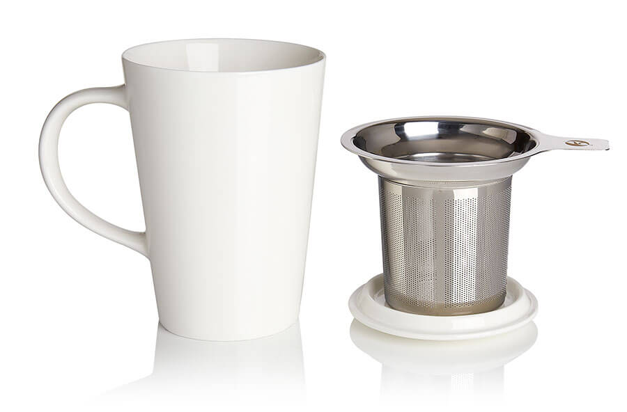 porcelain cup and infuser (white) porcelain cup and infuser (white)