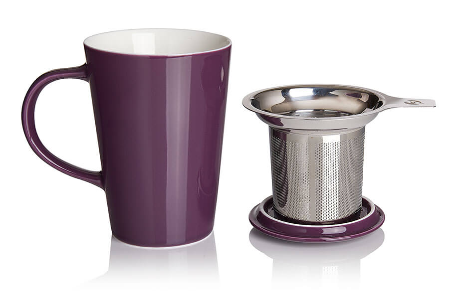 Porcelain Cup and Infuser Plum from Adagio Teas