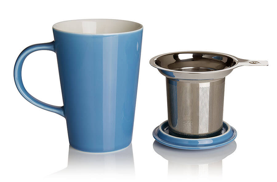 Porcelain Cup and Infuser Sky from Adagio Teas