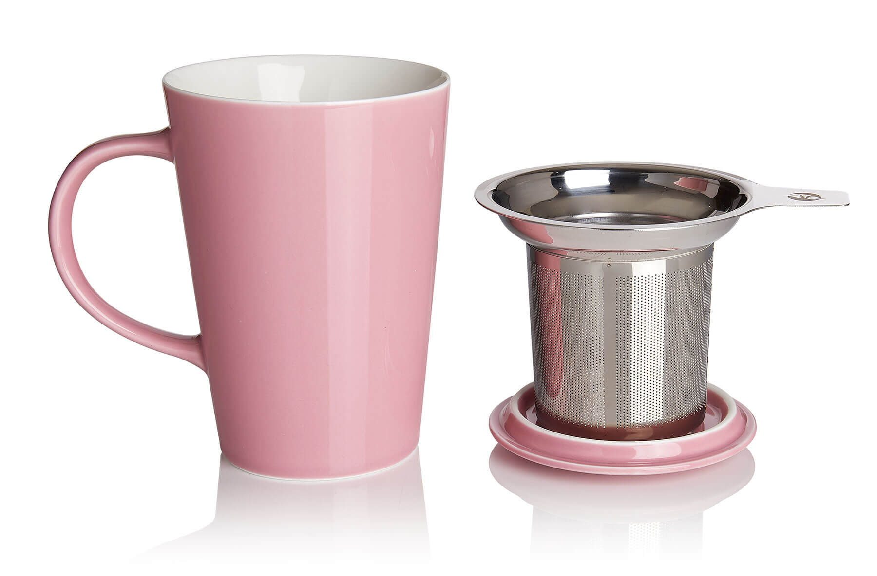 porcelain cup and infuser pink